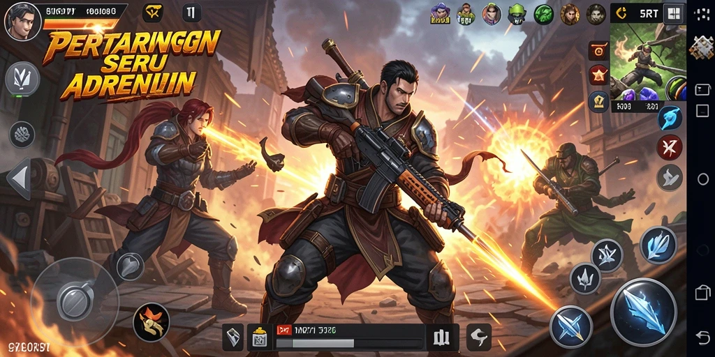 Tampilan gameplay 5RT dengan aksi pertarungan yang mendebarkan.