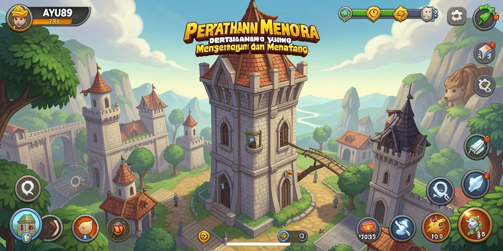 Gameplay seru AYU89 dengan menara yang beragam dan strategi melawan musuh.