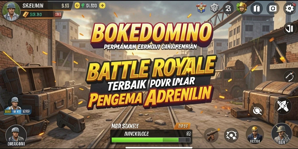 Tangkapan layar gameplay BOKEDOMINO menampilkan aksi menegangkan dari pertarungan Battle Royale.