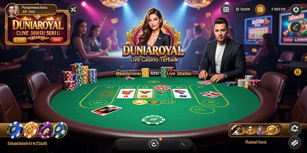 Tampilan menarik dari gameplay Live Casino DUNIAROYAL.
