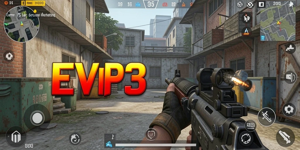 Tampilan gameplay EVIP3 yang penuh aksi dan strategi.