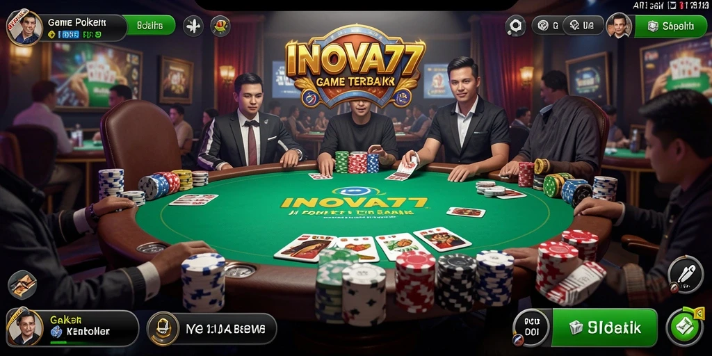 Tampilan gameplay seru di aplikasi Poker INOVA77.