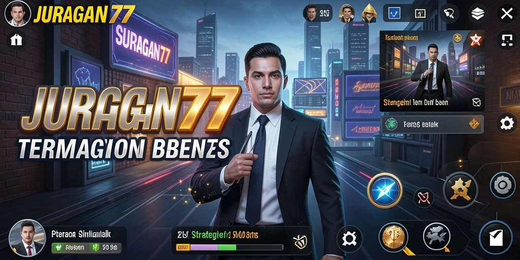 Tampilan gameplay menarik dari JURAGAN77 dengan strategi bisnis yang kompleks.