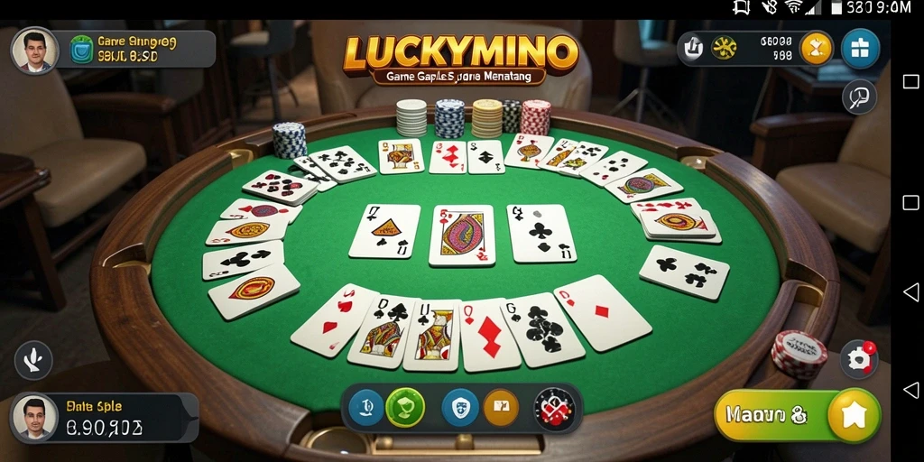 Tangkapan layar gameplay seru LUCKYMINO di lapangan Gaple.