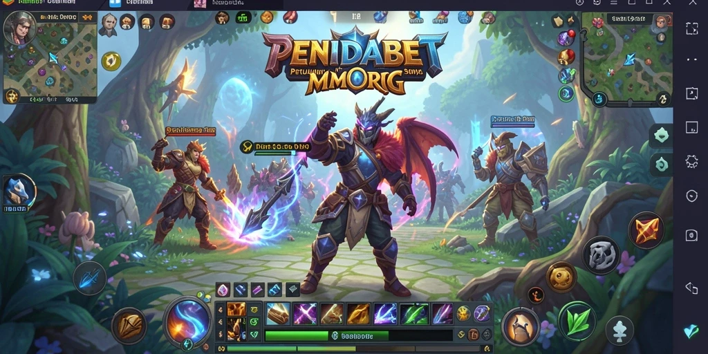 Tangkapan layar gameplay PENIDABET yang menunjukkan dunia MMORPG yang luas.