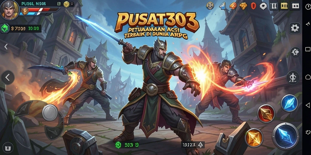 Tangkapan layar gameplay PUSAT303 menampilkan pertempuran seru dengan efek visual yang memukau.