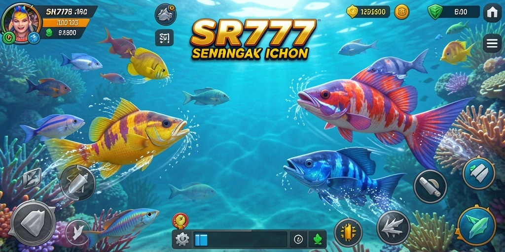 Tampilan gameplay SR777 yang menarik saat menembak ikan.